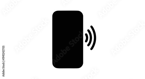 Smartphone with a subtle wave signal emanating from the side, indicating wireless connectivity or communication