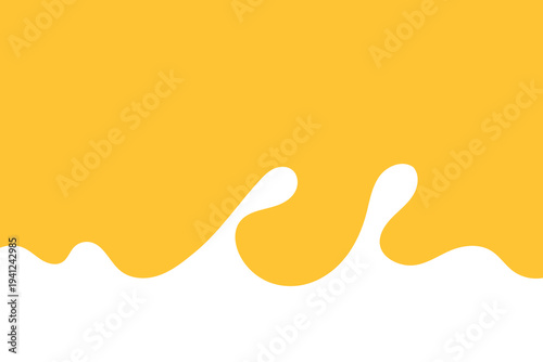 waves or billows of white or milky water, on a yellow background.