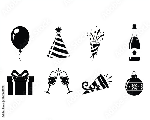 Birthday celebration icons