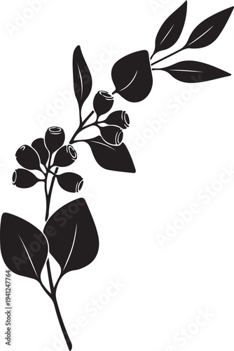 Elegant eucalyptus branch wall panel design featuring soft botanical leaves in a minimalist style.