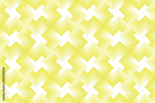 Abstract geometric pattern with stripes, lines. Seamless vector background. White and yellow ornament. Simple lattice graphic design