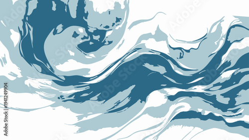 Vector abstract depiction of water movement, its swirls and patterns, conveying a sense of fluidity and dynamism.