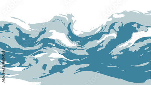Vector dynamic water displaying the raw power and motion of the ocean's cresting waves. capturing the serene essence.