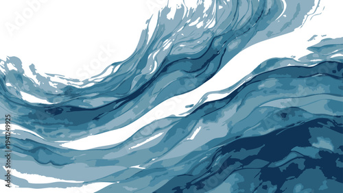Vector evocative captures the dynamic energy of water, rendered in fluid strokes and subtle hues, creating a sense of movement.