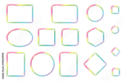 レインボーカラーの縁取りの透明ベクタープレート