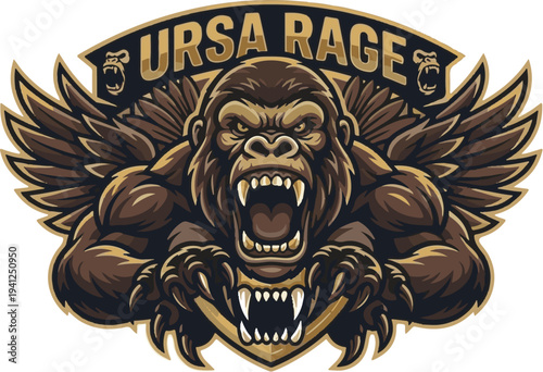 Powerful Gorilla Mascot Logo – Strong Ape Esports Character Vector