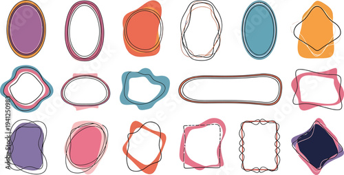 Colorful Photo Frames Isolated on White Background