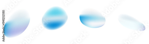 Set color circle gradient noise gradation. Abstract colorful watercolor blur mesh on isolated transparent background.