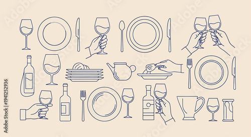 Dining Table Setting Icons
