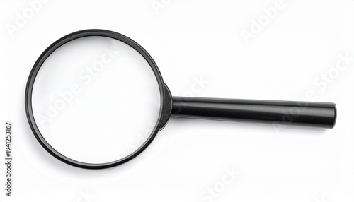Black Magnifying Glass on White Background