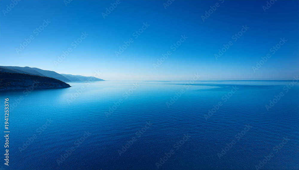 Fototapeta premium Peaceful Serene Landscape Featuring Gradual Blue Hues Evoking Calmness And Tranquility In Minimalist Design