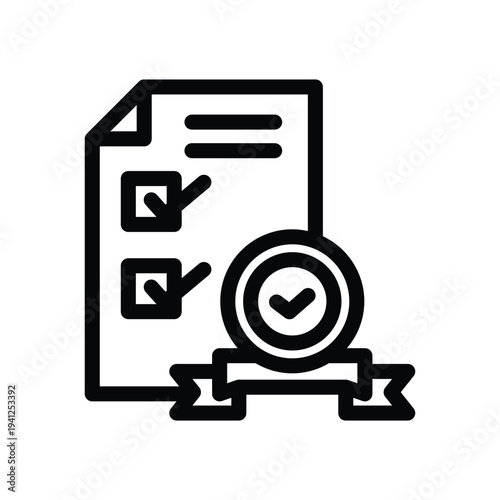 qualify line icon illustration vector graphic.eps