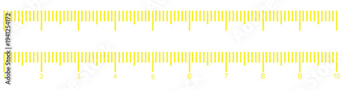 Measuring scale, marking for ruler, thermometer scale, marks for tape measure. Vector illustration