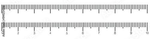 Measuring scale, marking for ruler, thermometer scale, marks for tape measure. Vector illustration