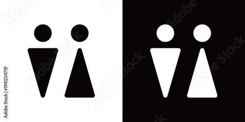 シンプル三角形の抽象トイレアイコン