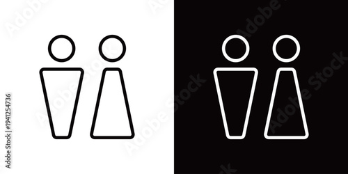 シンプルミニマムな抽象トイレアイコン