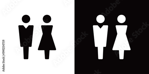 モダンな紳士・婦人のトイレアイコン