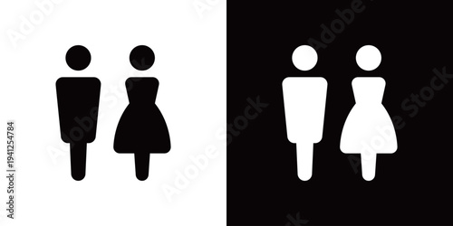 おしゃれなモノクロトイレアイコン