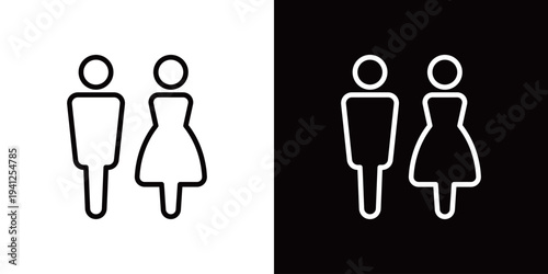 おしゃれなモノクロトイレアイコン