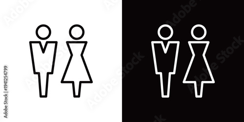 おしゃれな紳士・婦人のトイレアイコン