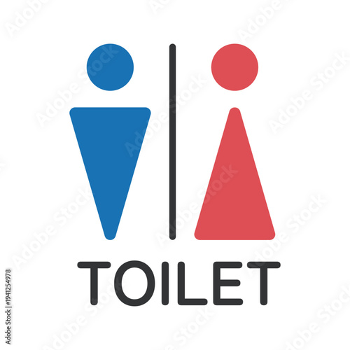 トイレ・お手洗い・男子・女子・三角シンプルカラーアイコン