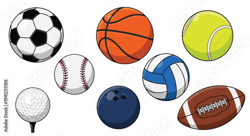 sports ball collection vector