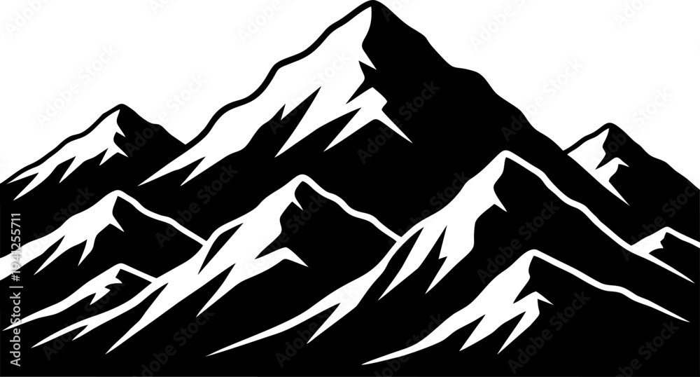Naklejka premium Adventure Mountain Silhouette – Nature Logo Vector