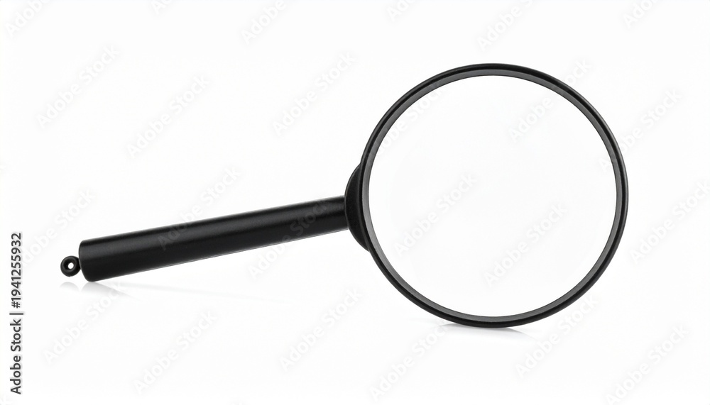 Fototapeta premium Black Magnifying Glass on White Background