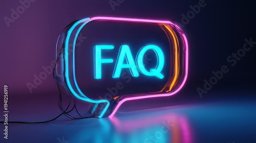 3D digital rendering of a neon sign displaying 