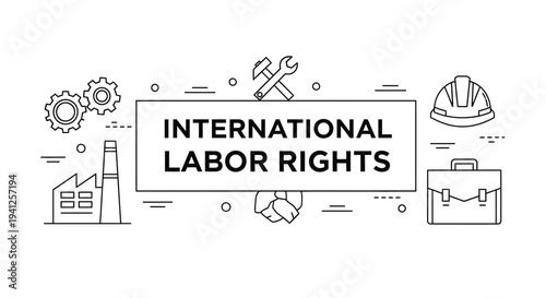 International Labor Rights Concept - Industry, Workers' Rights, Safety & Business