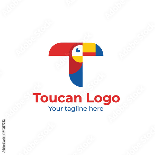 This image presents a playful logo of a toucan, featuring bright colors and fun design elements to convey a vibrant brand image, ideal for businesses targeting a youthful audience.