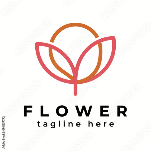 This beautiful flower logo represents nature's elegance with a minimalist aesthetic style, making it suitable for brands focused on beauty, wellness, or environmental themes.