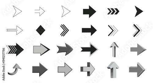 Vector set of various arrow icons and symbols