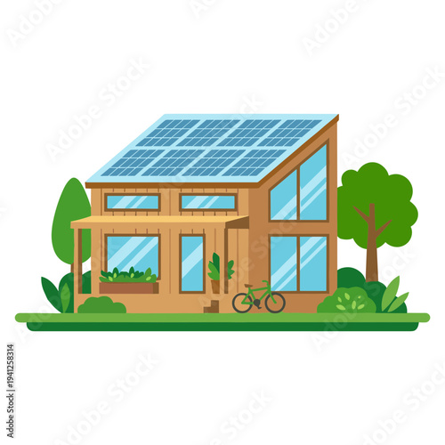 Renewable Energy Technology Elements Set with Geothermal, Hydrogen, Tidal, Wave and Algae Biofuel Illustration