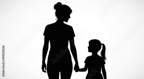 Unbreakable Bond Mother and Daughter Silhouette