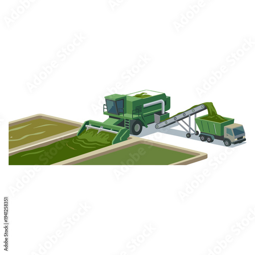 Renewable Energy Technology Elements Set with Geothermal, Hydrogen, Tidal, Wave and Algae Biofuel Illustration