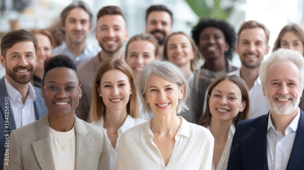 Obraz premium Diverse group smiling portraits