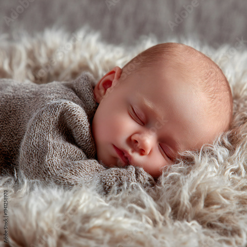 Newborn baby sleeping in a blanket