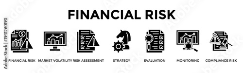 Financial Risk Banner Web Icon Vector Illustration Concept For Navigate Market Uncertainty With Structured Financial Risk Control