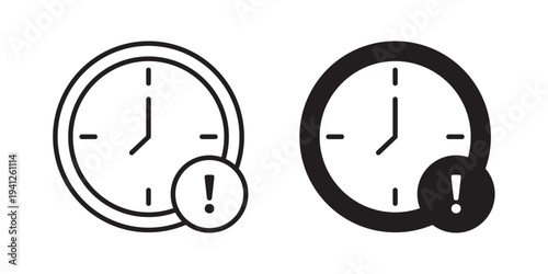 Alarm exclamation icon for web, design. Linear illustrations, editable strokes