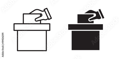 Ballot icon for web, design. Linear illustrations, editable strokes