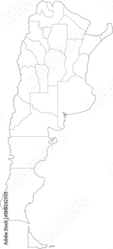 Argentina Map with Administrative Provinces and Topographic Terrain
