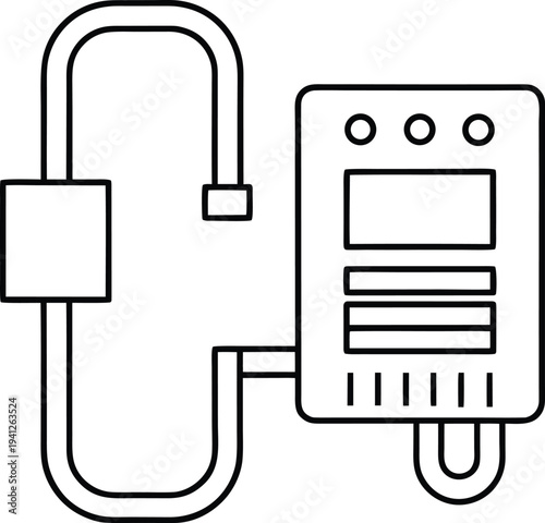 power supply line art vector illustration on transparent background