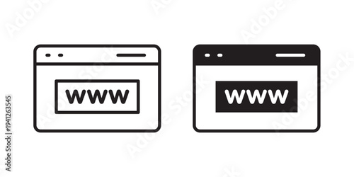 Browser icon for web, design. Linear illustrations, editable strokes