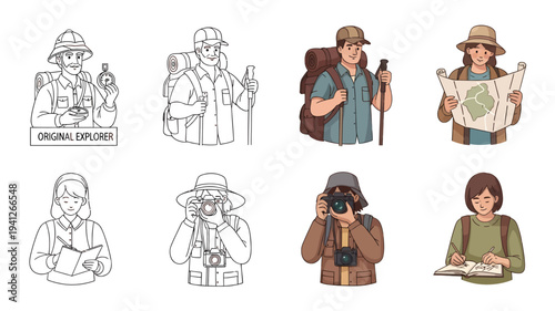 People daily activity character illustration set lifestyle concept