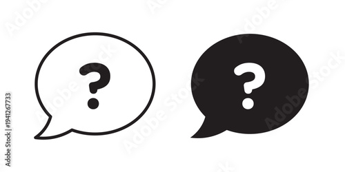 Comment question icon for web, design. Linear illustrations, editable strokes