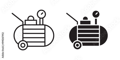 Compressor icon for web, design. Linear illustrations, editable strokes