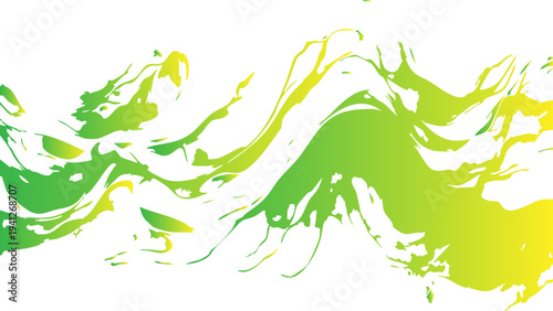 Vector A fluid gradient artwork with an energetic composition in dynamic strokes, conveying themes of motion and growth.