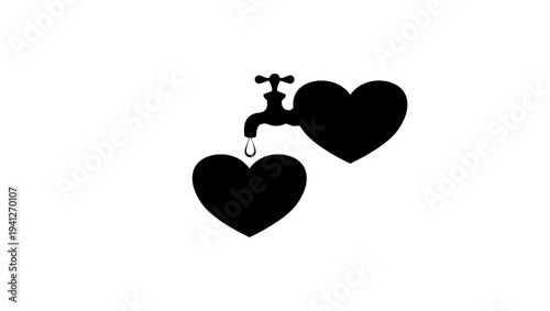 Emblem of empathy, black isolated silhouette