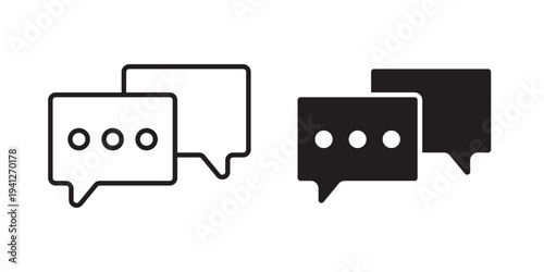 Discussion chat icon for web, design. Linear illustrations, editable strokes